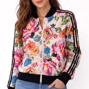 Adidas Originals x FARM Rio Floralita SST Track Jacket Pink Multi Floral XS EUC